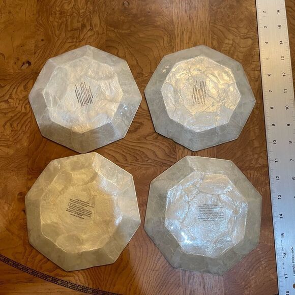 BEAUTIFUL ZEBRA Capiz Shell Plates!! - Picture 3 of 4